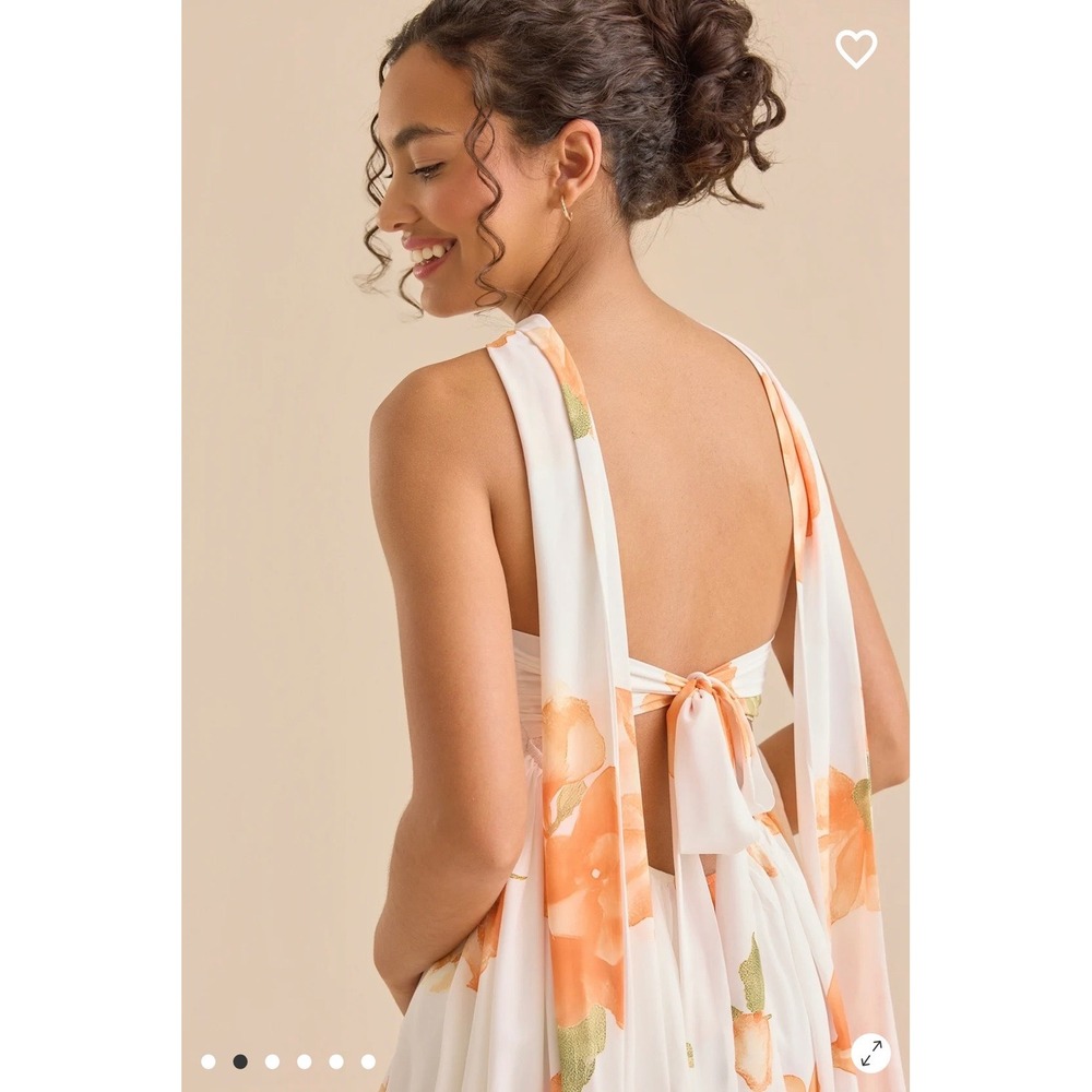 Altar'd State Floral Strapless Mini Dress with Scarf Detail Size Medium - Picture 2 of 11